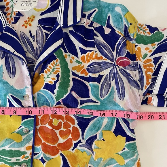 Anthropologie Sister Gulassa Whimsy Pajama Top Womens Medium Floral Boho Cropped - Picture 5 of 9